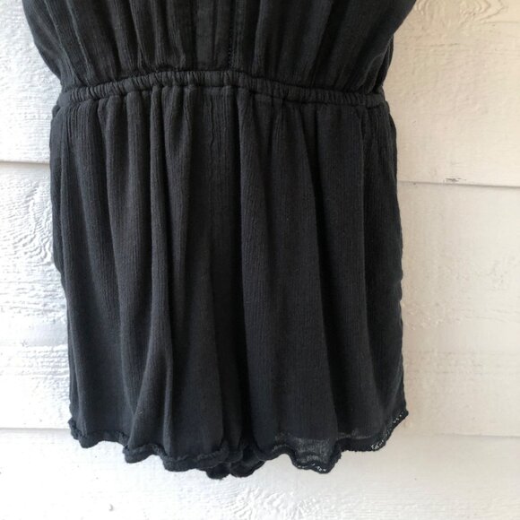 Abercrombie & Fitch Women’s Sz MP Jumper Shorts Black Crochet Detail Pockets - Picture 15 of 16